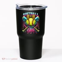 Softball Ice Cream Drip Coquette Bow Softball Vibes Tumbler thumb 0