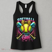 Softball Ice Cream Drip Coquette Bow Softball Vibes Women's Tank Top thumb 3