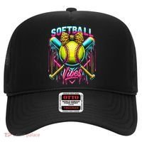 Softball Ice Cream Drip Coquette Bow Softball Vibes Hat thumb 0