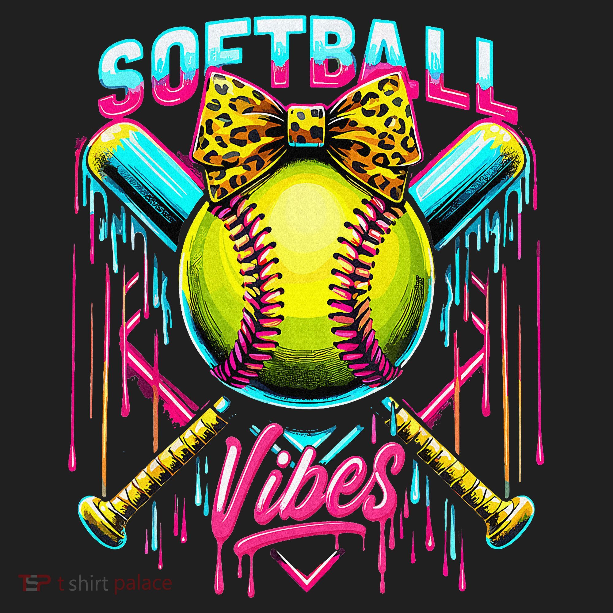 Softball Ice Cream Drip Coquette Bow Softball Vibes Hat