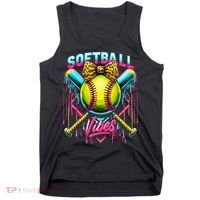 Softball Ice Cream Drip Coquette Bow Softball Vibes Tank Top thumb 0