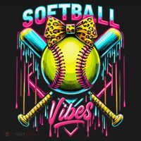 Softball Ice Cream Drip Coquette Bow Softball Vibes Women's T-Shirt thumb 6