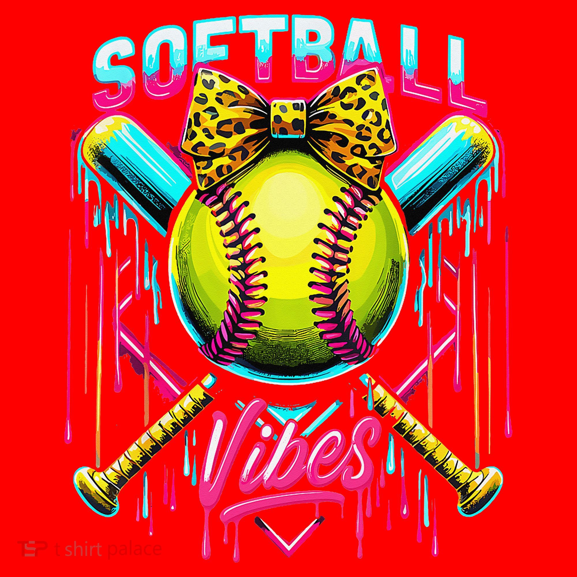 Softball Ice Cream Drip Coquette Bow Softball Vibes Santa Hat
