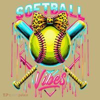 Softball Ice Cream Drip Coquette Bow Softball Vibes Mousepad thumb 1