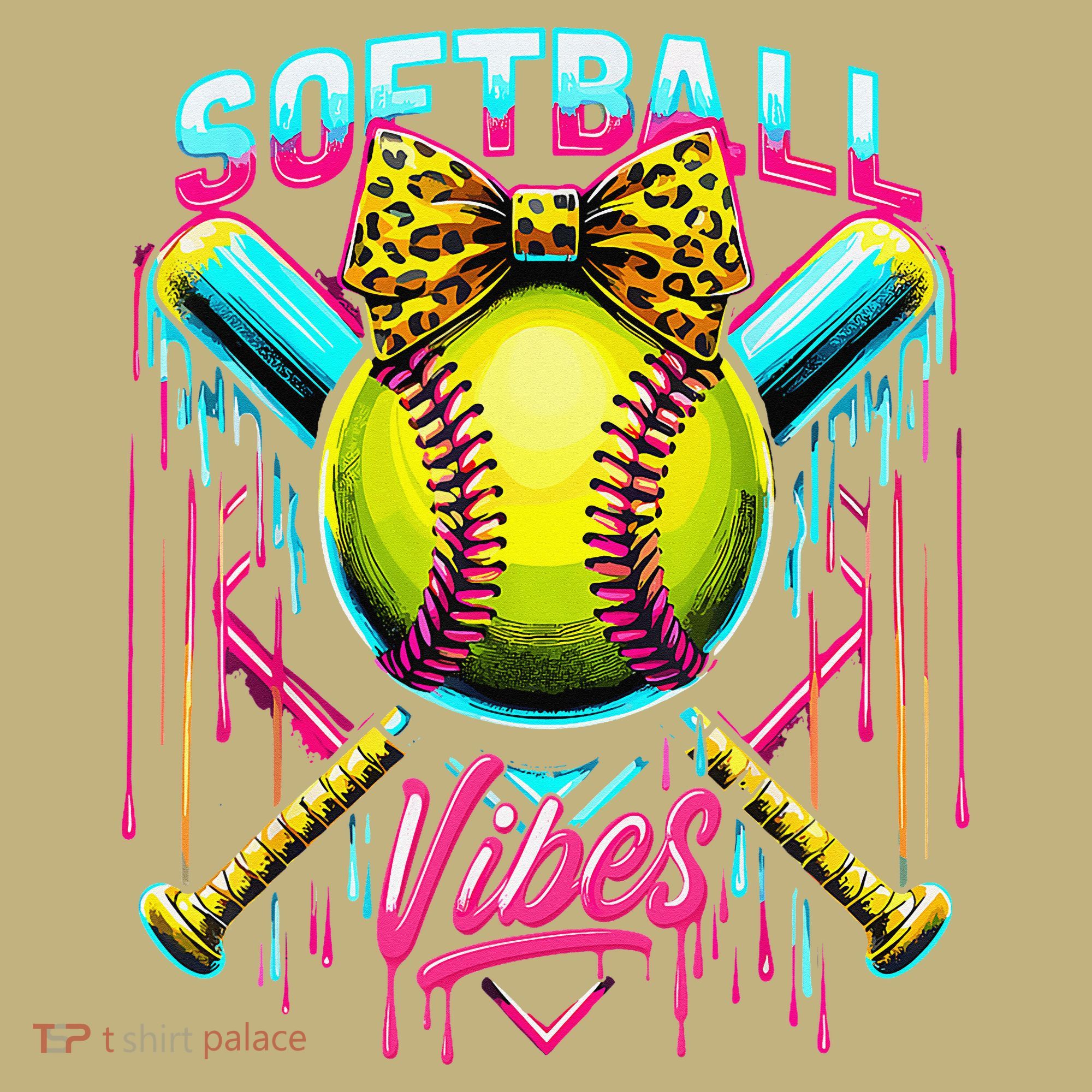 Softball Ice Cream Drip Coquette Bow Softball Vibes Mousepad