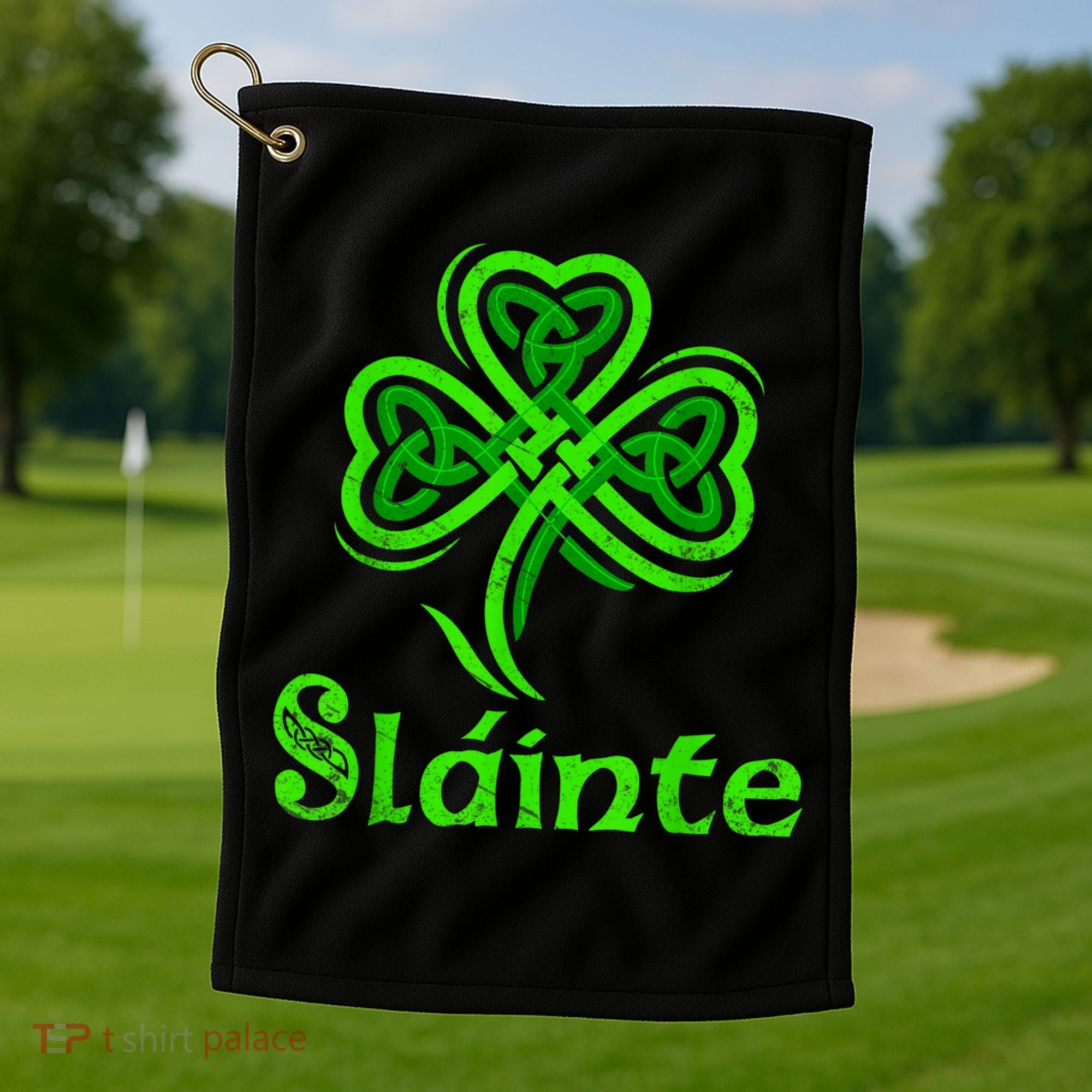 Slainte Irish Cheers Good Health St Patricks Day Slainte Golf Towel
