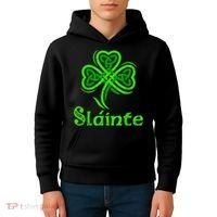Slainte Irish Cheers Good Health St Patricks Day Slainte Kids Hoodie thumb 4