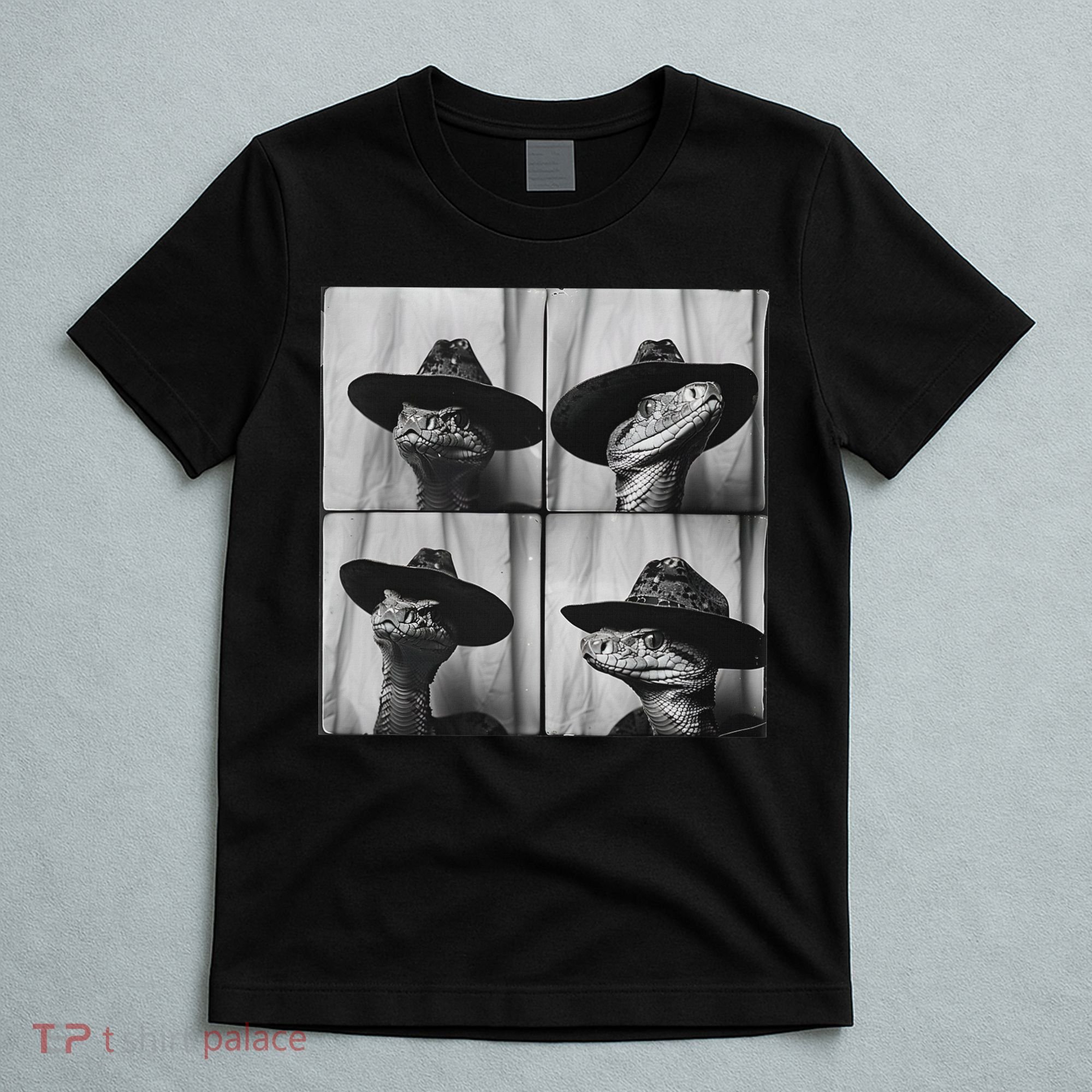 Snake In Cowboy Hat Funny Animal Photobooth Snake Owner T-Shirt