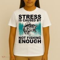 Stress Is Caused By Not Fishing Enough T-Shirt thumb 4