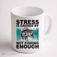 Stress Is Caused By Not Fishing Enough Coffee Mug thumb 1