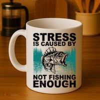 Stress Is Caused By Not Fishing Enough Coffee Mug thumb 4