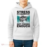 Stress Is Caused By Not Fishing Enough Kids Hoodie thumb 4
