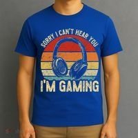 Sorry I Can't Hear You I'm Gaming Funny Gamer Gaming Vintage Gift T-Shirt thumb 3