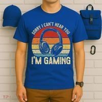 Sorry I Can't Hear You I'm Gaming Funny Gamer Gaming Vintage Gift T-Shirt thumb 6