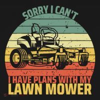 Sorry I CanT I Have Plans With Lawn Mower Cool Lawn Mowing Apron thumb 3