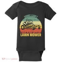 Sorry I CanT I Have Plans With Lawn Mower Cool Lawn Mowing Baby Bodysuit thumb 0
