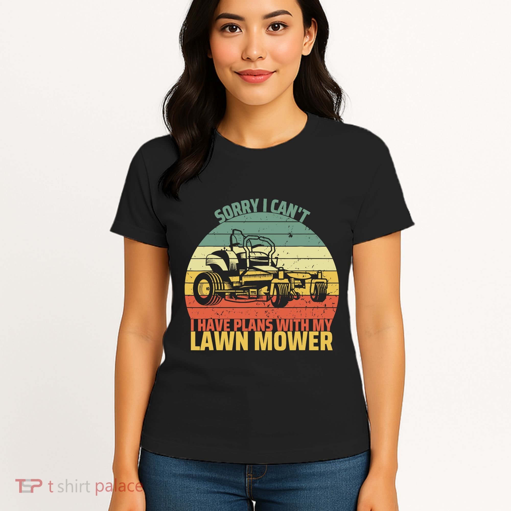 Sorry I CanT I Have Plans With Lawn Mower Cool Lawn Mowing Women's T-Shirt