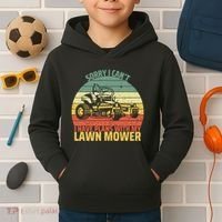 Sorry I CanT I Have Plans With Lawn Mower Cool Lawn Mowing Kids Hoodie thumb 2
