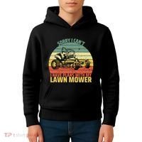 Sorry I CanT I Have Plans With Lawn Mower Cool Lawn Mowing Kids Hoodie thumb 4