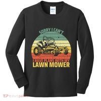 Sorry I CanT I Have Plans With Lawn Mower Cool Lawn Mowing Kids Long Sleeve Shirt thumb 0