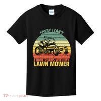 Sorry I CanT I Have Plans With Lawn Mower Cool Lawn Mowing Kids T-Shirt thumb 0
