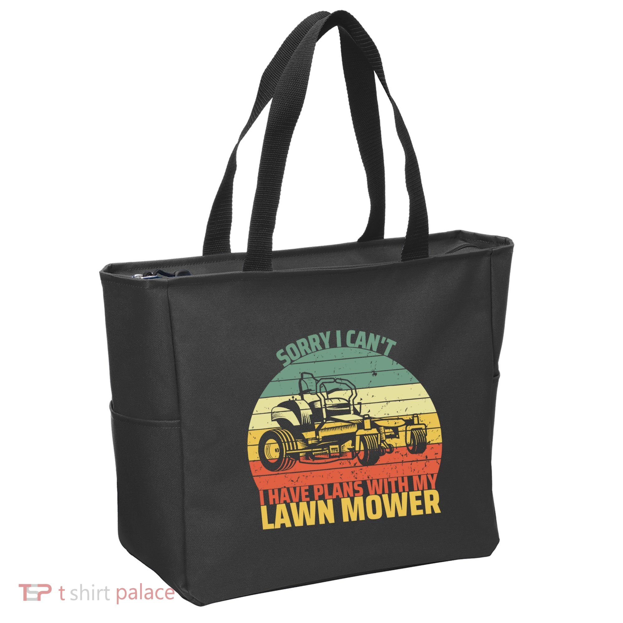 Sorry I CanT I Have Plans With Lawn Mower Cool Lawn Mowing Tote Bag