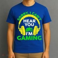 Sorry I Can't Hear You I'm Gaming Funny Gamer Gaming Vintage Funny Gift T-Shirt thumb 3