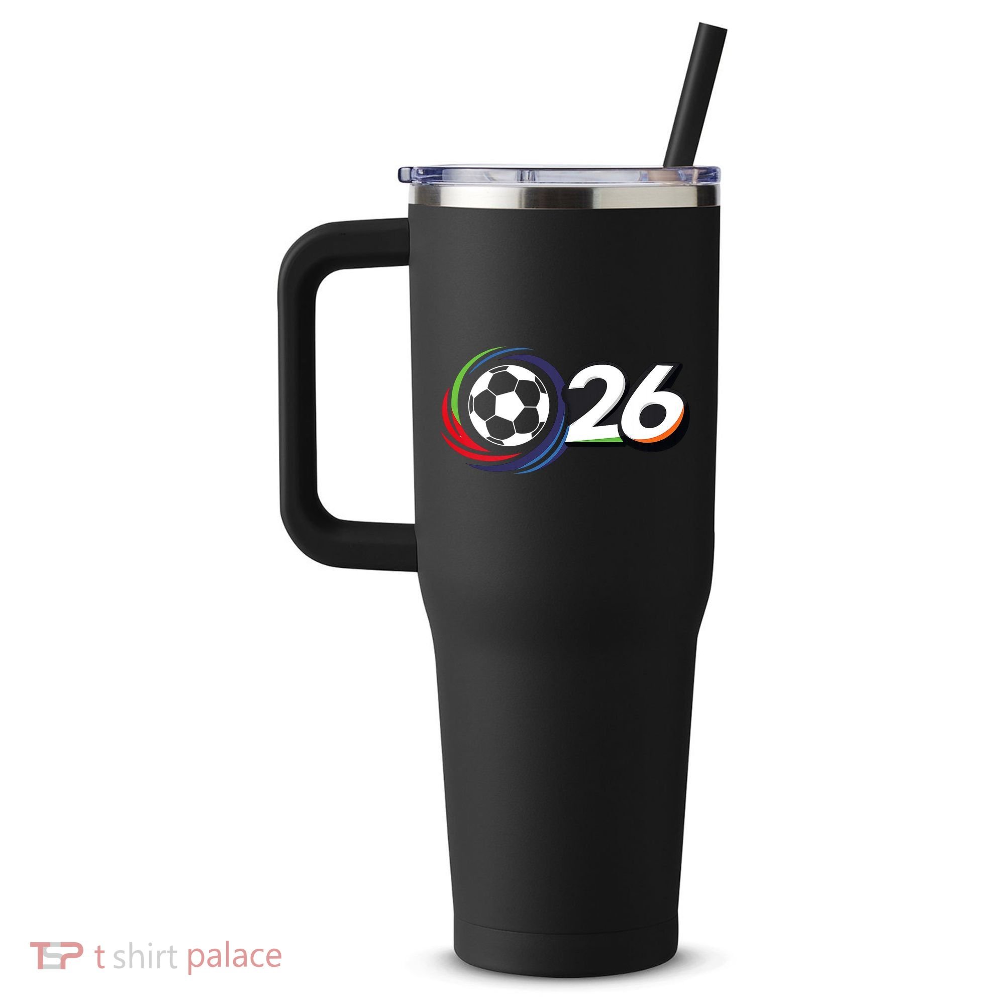 Soccer International Cup 2026 USA Edition 40oz Vacuum Insulated Stainless Steel Travel Tumbler