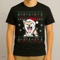 Shiba Inu Christmas Ugly Sweater Funny Dog Lover Xmas T-Shirt thumb 3
