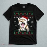Shiba Inu Christmas Ugly Sweater Funny Dog Lover Xmas T-Shirt thumb 5