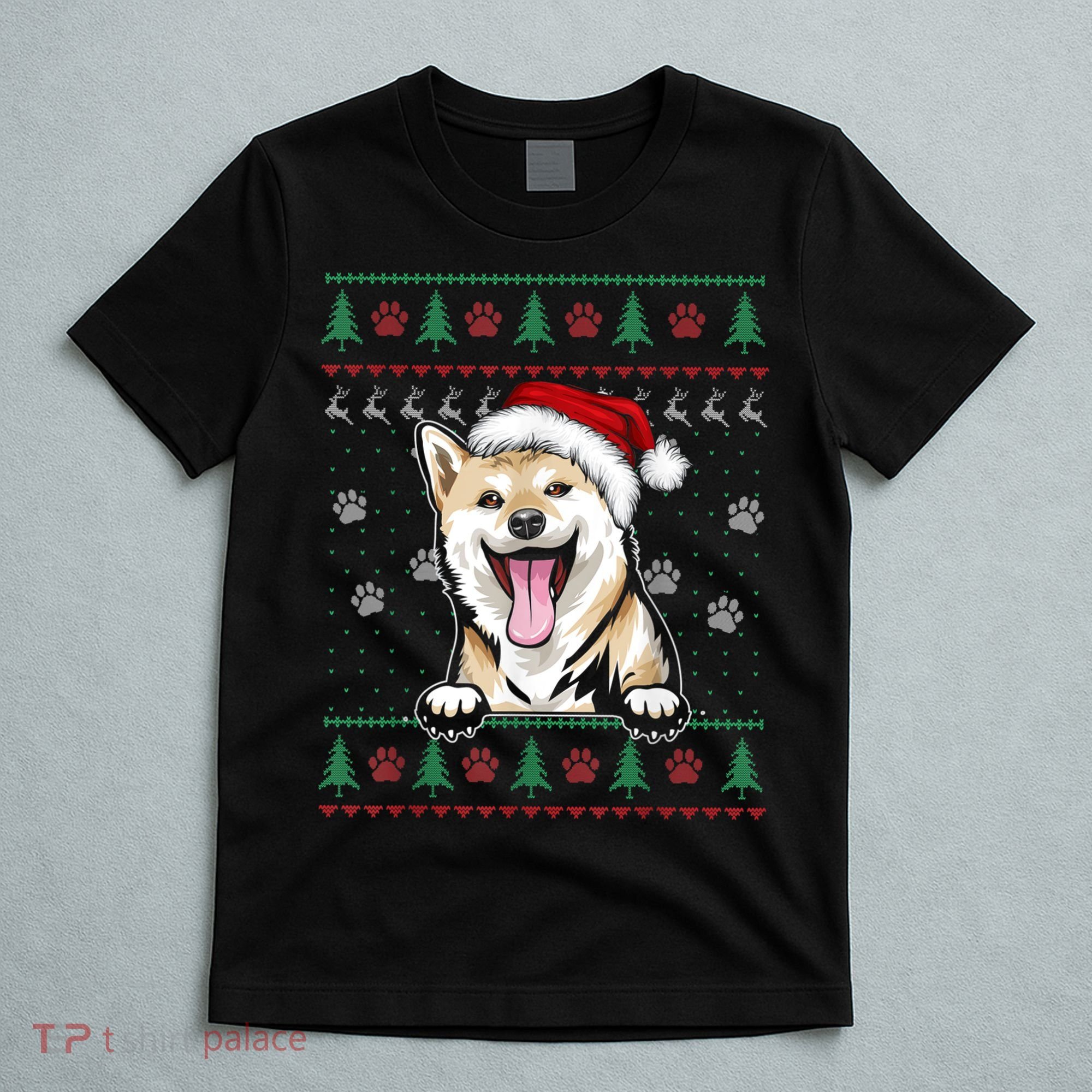 Shiba Inu Christmas Ugly Sweater Funny Dog Lover Xmas T-Shirt