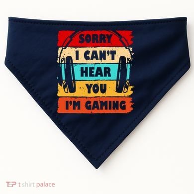 Sorry I Can't Hear You I'm Gaming Retro USA-Made Doggie Bandana