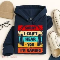Sorry I Can't Hear You I'm Gaming Retro Hoodie thumb 4