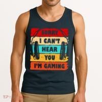 Sorry I Can't Hear You I'm Gaming Retro Tank Top thumb 3