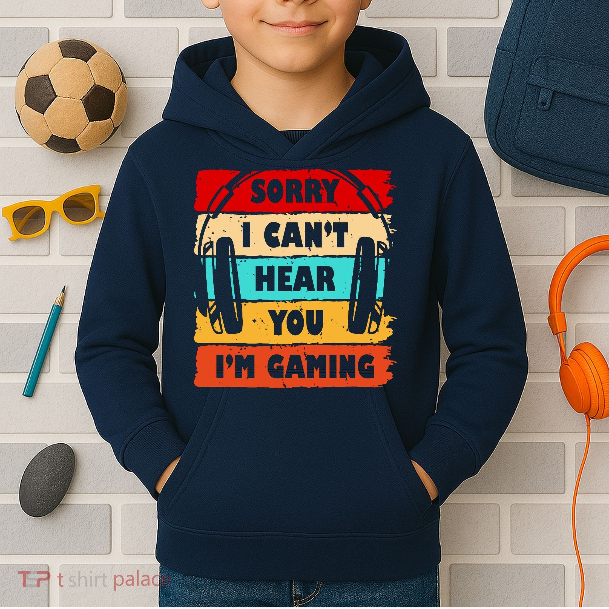 Sorry I Can't Hear You I'm Gaming Retro Kids Hoodie