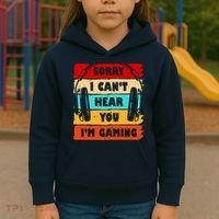 Sorry I Can't Hear You I'm Gaming Retro Kids Hoodie thumb 3