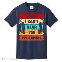 Sorry I Can't Hear You I'm Gaming Retro Kids T-Shirt thumb 0