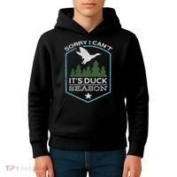 Sorry I Can´t It´s Duck Season Duck Hunting Funny Hunting Kids Hoodie thumb 4