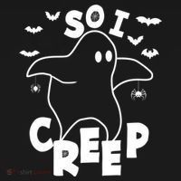 So I Creep Funny Halloween Ghost Spooky Season USA-Made Doggie Bandana thumb 2