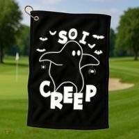 So I Creep Funny Halloween Ghost Spooky Season Golf Towel thumb 1