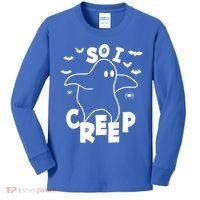 So I Creep Funny Halloween Ghost Spooky Season Kids Long Sleeve Shirt thumb 0