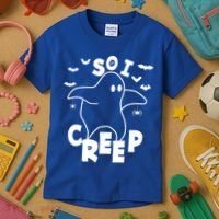 So I Creep Funny Halloween Ghost Spooky Season Kids T-Shirt thumb 3