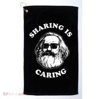 Sharing Is Caring Karl Marx Golf Towel thumb 0