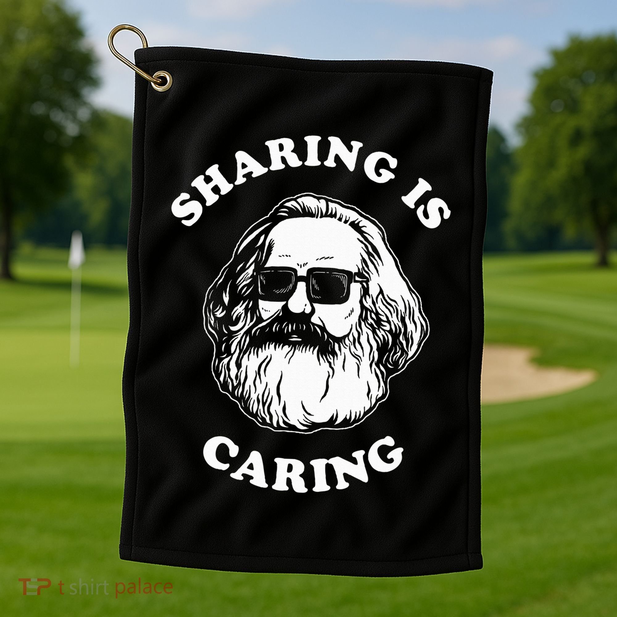Sharing Is Caring Karl Marx Golf Towel