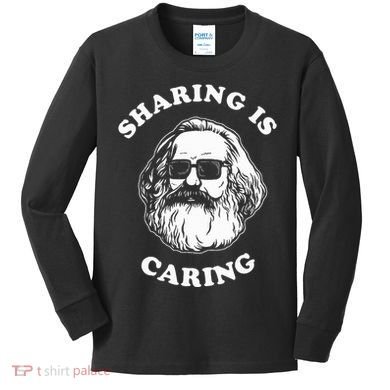 Sharing Is Caring Karl Marx Kids Long Sleeve Shirt