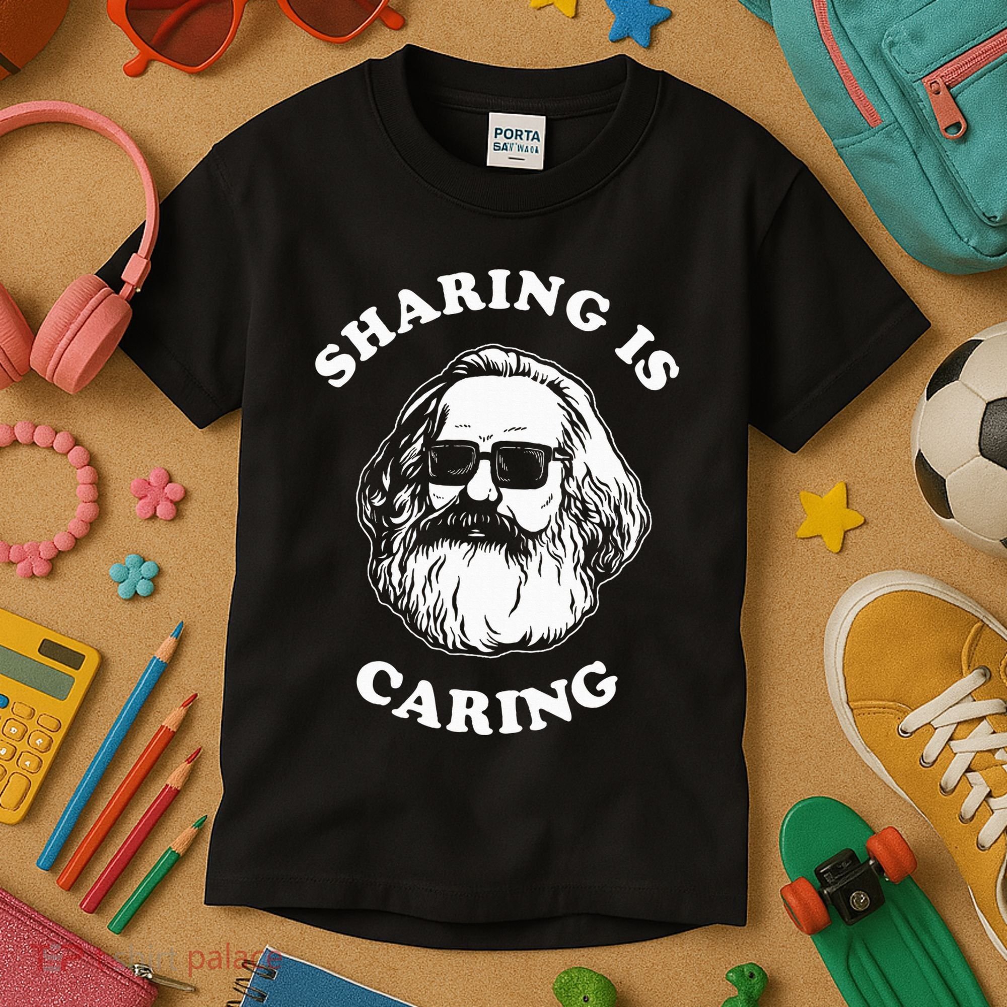 Sharing Is Caring Karl Marx Kids T-Shirt
