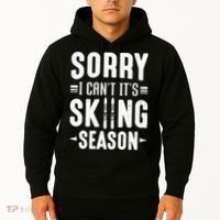 Sory I Cant Its Skiing Season Funny Skiing Gift Hoodie thumb 2