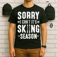 Sory I Cant Its Skiing Season Funny Skiing Gift T-Shirt thumb 6