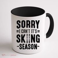 Sory I Cant Its Skiing Season Funny Skiing Gift Coffee Mug thumb 1