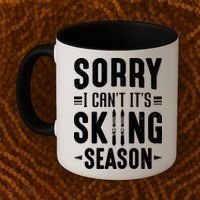 Sory I Cant Its Skiing Season Funny Skiing Gift Coffee Mug thumb 2
